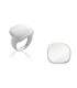 Bague fantaisie argent nacre arrondi serti 
