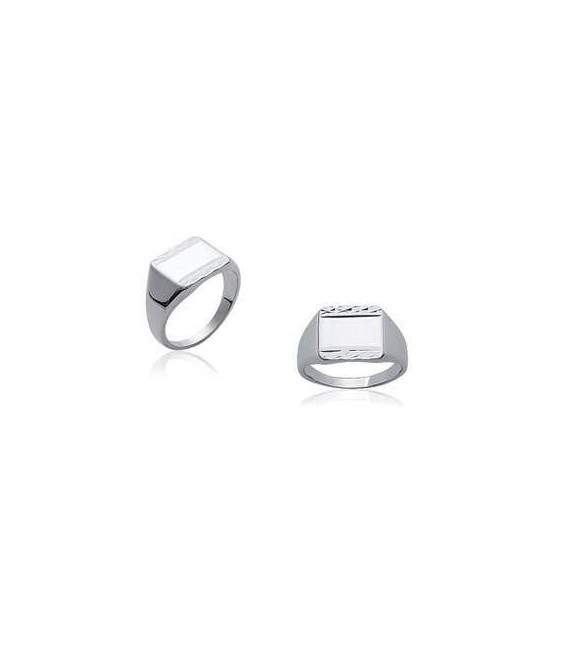 Chevalière argent massif miroir façonnée 
