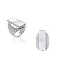 Grosse bague de nacre véritable sur argent