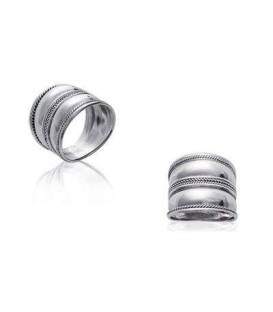 Grosse bague argent massif faux anneaux 