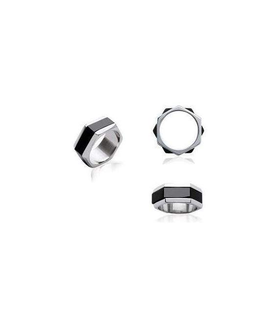 Bague écrou acier pivotant en ruthenium 