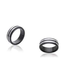 Alliance homme acier anneau deux tons 