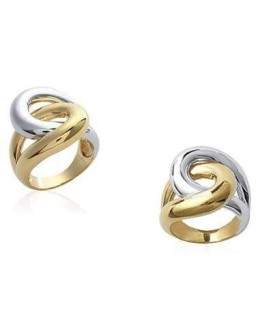 Grosse bague plaqué ajourée palladié deux tons 