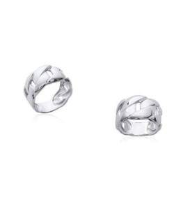 Grosse bague argent massif entrelacs fantaisie 