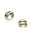Bague double anneaux plaqué or rhodiées 