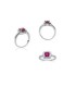 Bague argent rehaussée zirconium rubis 