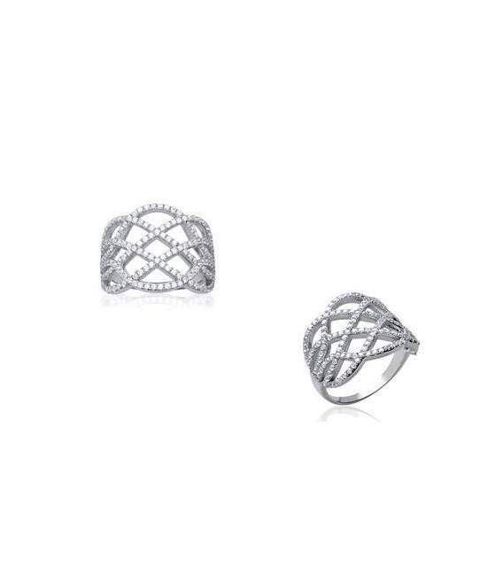 Bague argent massif noeuds en entrelacs 