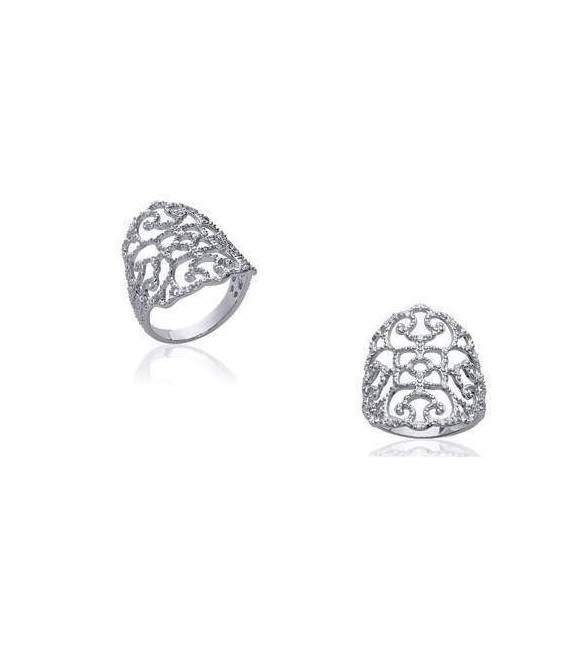 Bague femme argent zirconium enveloppante 