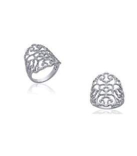 Bague femme argent zirconium enveloppante 