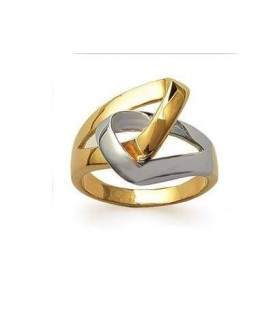 Bague plaqué or deux tons 