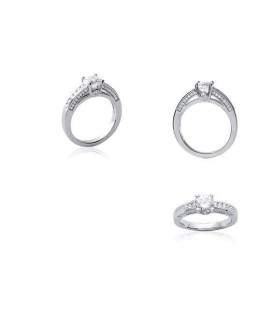 Bague argent massif solitaire griffé 