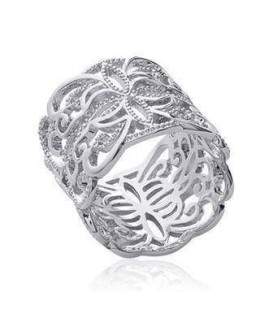 Bague tube argent dentelle