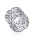 Bague tube argent dentelle