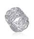 Bague tube argent dentelle 