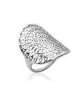 Bague femme argent massif plate