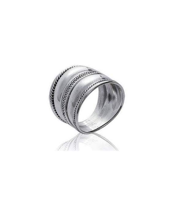 Grosse bague argent massif faux anneaux 