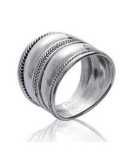 Grosse bague argent massif faux anneaux