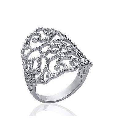Bague femme argent zirconium enveloppante 