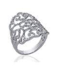 Bague femme argent zirconium enveloppante
