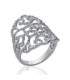 Bague femme argent zirconium enveloppante 