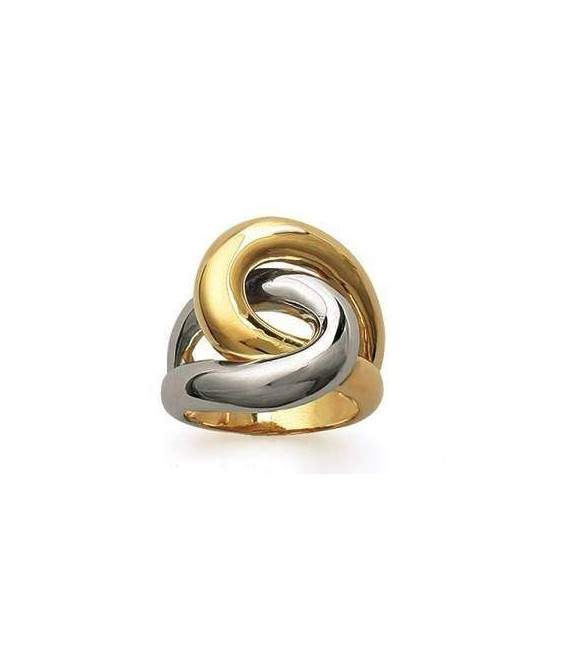 Grosse bague plaqué ajourée palladié deux tons 