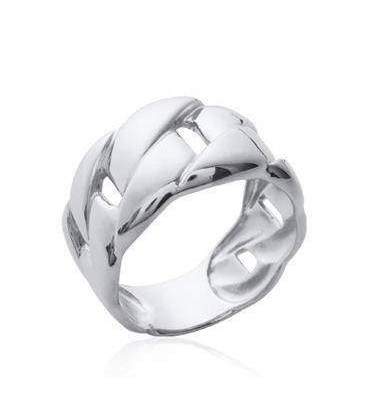 Grosse bague argent massif entrelacs fantaisie 