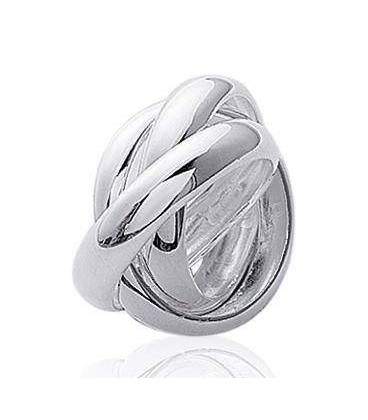 Bague argent massif trois anneaux libres 