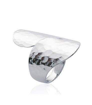 Bague enroulée argent massif martelée 