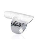 Bague enroulée argent massif martelée