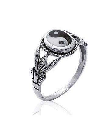 Bague yin et yang argent massif 
