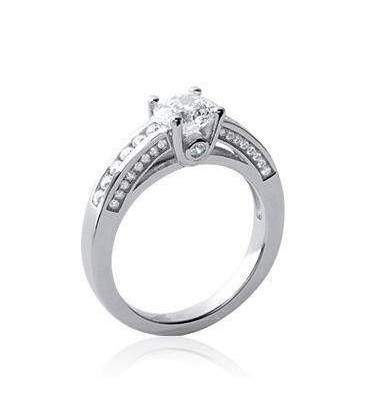 Bague argent massif solitaire griffé 