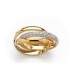 Bague plaqué or anneaux libres zirconium 