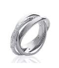 Bague trois anneaux argent entrelacés libres petits zirconium micro sertis