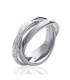 Bague trois anneaux argent entrelacés libres petits zirconium micro sertis 