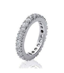 Bague jonc argent tour complet de zirconium