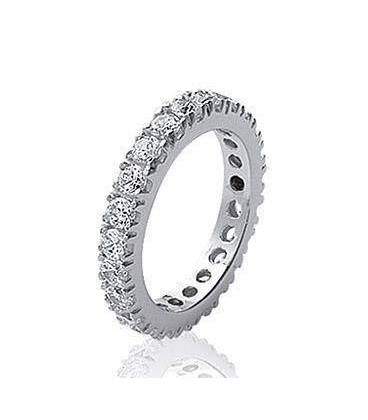 Bague jonc argent tour complet de zirconium 