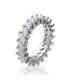 Alliance mariage bague argent massif de zirconium griffées en tour complet-3
