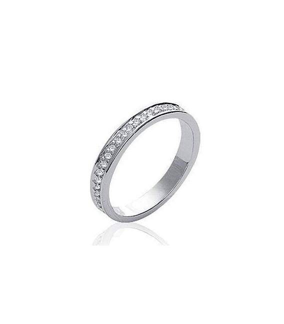 Anneau jonc alliance argent massif zirconium 