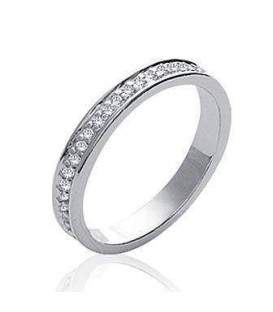 Anneau jonc alliance argent massif zirconium