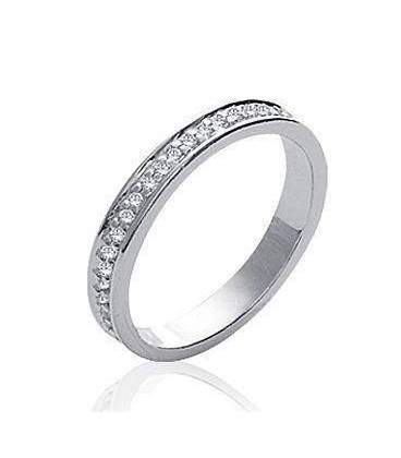 Anneau jonc alliance argent massif zirconium 