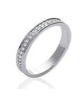 Anneau jonc alliance argent massif zirconium