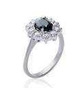 Bague argent véritable saphir et zirconium