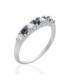 Alliance demi jonc argent véritable saphir et zirconium 