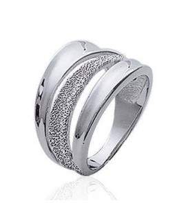 Bague argent massif vague rhodiée