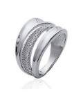 Bague argent massif vague rhodiée