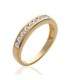 bague alliance plaqué or zirconium sertie en rail en demi jonc 
