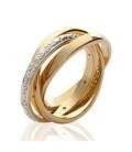 Bague plaqué or anneaux libres zirconium