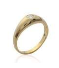 Bague jonc plaqué or zirconium d'un zirconium