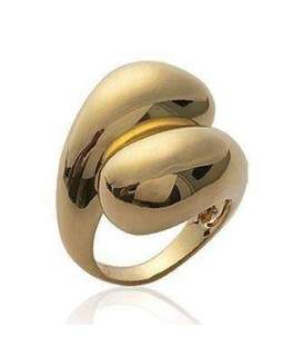Grosse bague plaqué or anneau décalé