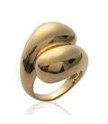 Grosse bague plaqué or anneau décalé